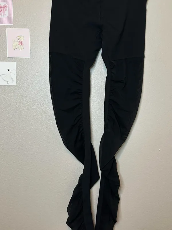 Alo yoga Pilates mesh leggings black quietluxury trendy influencer casual medium - Image 5