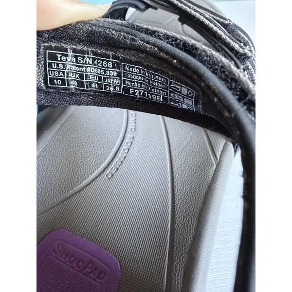 Teva Tirra Women's US 10 Black Gray Purple Sport Hiking Sandals 4266 - Image 12