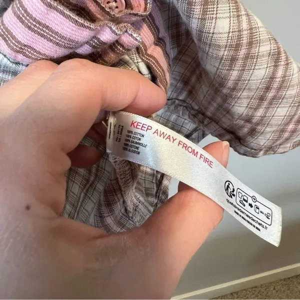 Urban Outfitters Out From Under Button Down Plaid‎ Striped Top Small - Image 8