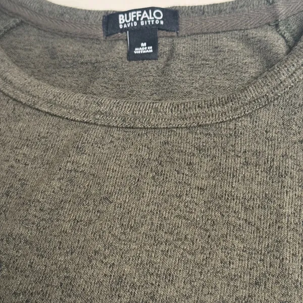 Buffalo David Bitton‎ Womens Raglan Pullover Top Olive Green Marl Size M 0258 - Image 3