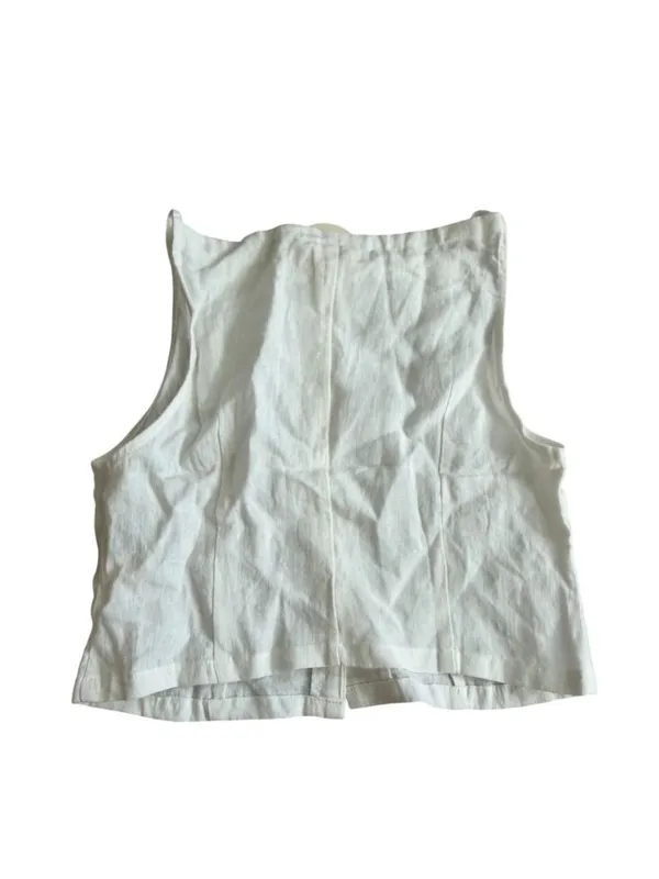 VRG GRL White Linen Button Tank Top Size 10 NEW NWT - Image 3
