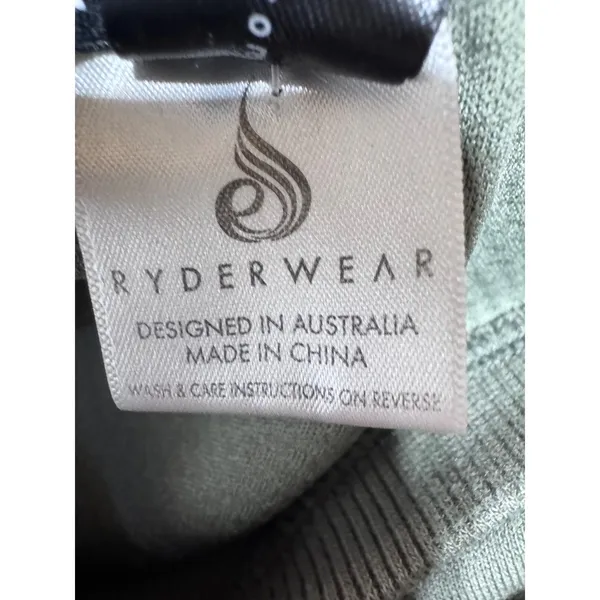 Ryderwear Women S Green Sweatshirt Cropped Long Sleeve‎ Raglan - Image 6