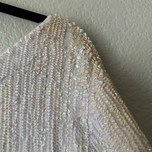 NWT Retrofete Grace Sequined Mini Dress Pearl Size Medium - Image 10