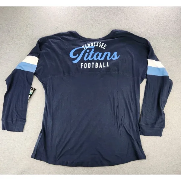 NWT Tennessee Titans Lightweight‎ Lace-Up Long Sleeve Shirt Football Navy sz XL - Image 3