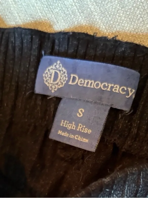 Democracy Grey Ribbed Knit Trouser Sweats High Rise Size Small - Image 4