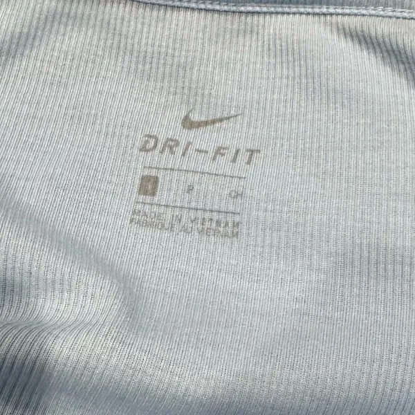Nike Yoga Tank Slim Fit Crop Top Ribbed Stretch Retro Blue Women’s Small - Image 3