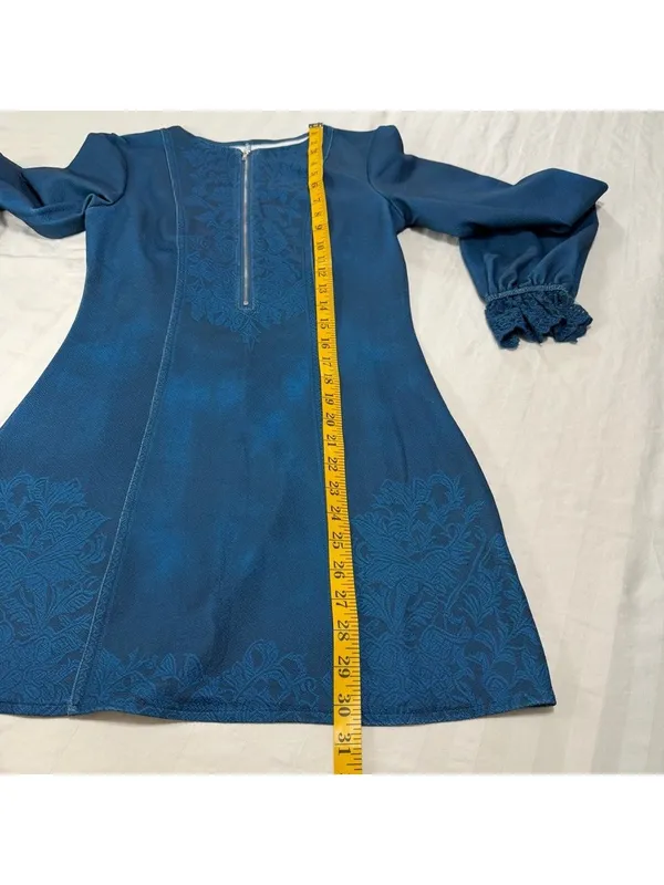 Women's Denim Look Zip Front Aline Swing Dress Size XS #260397 - Image 6