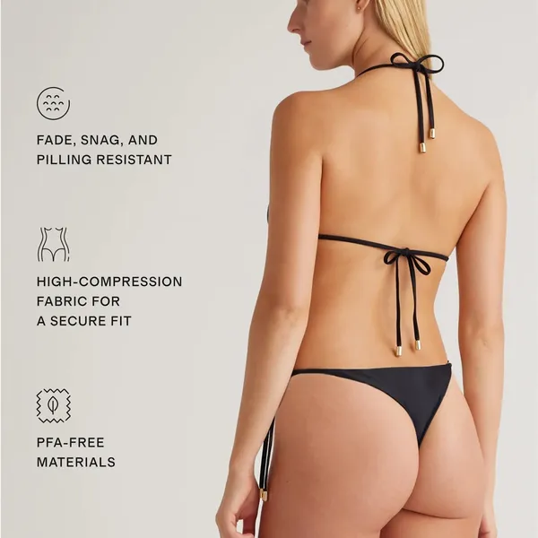 NWT Quince Italian Black Italian Adjustable Side-Tie Bottom Bikini, Size Small - Image 5