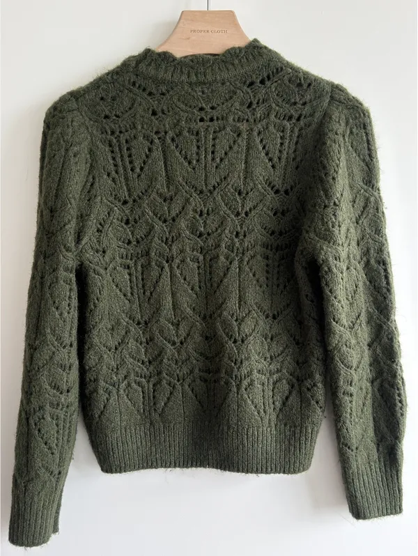 H&M Divided Women's Olive Green NWOT Knit Wool Blend Sweater Medium - Image 6