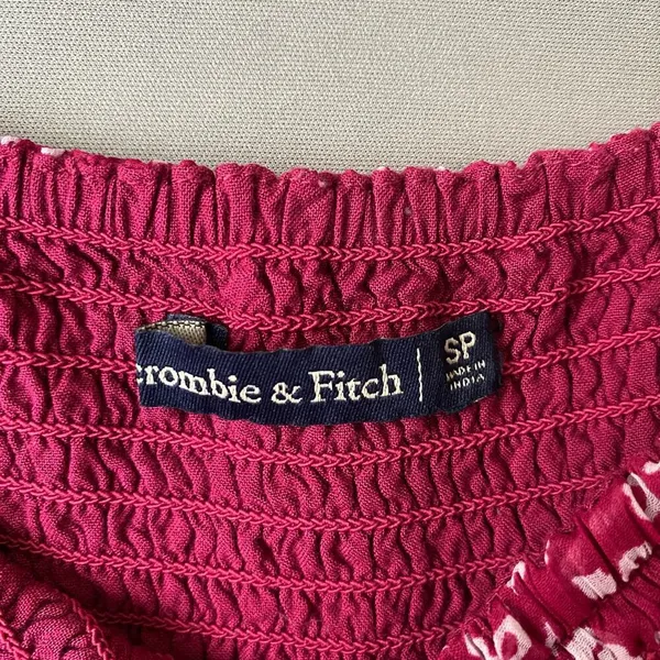 Abercrombie & Fitch sz S red off shoulder boho‎ romper - Image 6