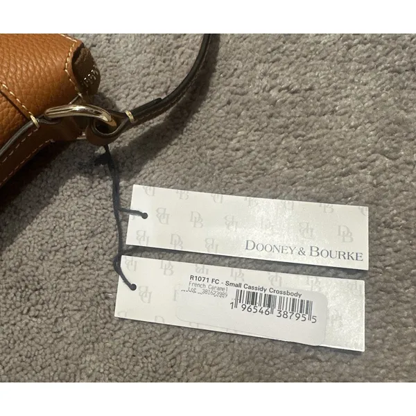 Dooney & Bourke Small Cassidy Crossbody Pebbled Leather Brown Chic Minimalist - Image 3