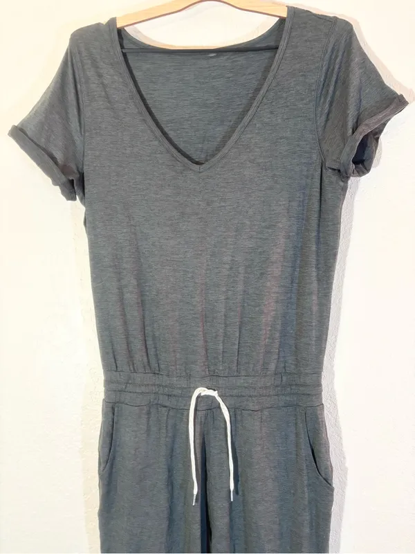 Vuori All Day Romper Jumpsuit Gray Charcoal Heather Size M - Image 6