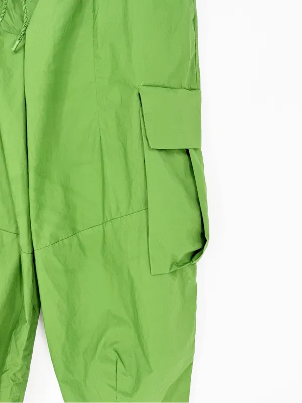 Farm Rio Cotton Straight Crop Cargo Pants Women's M Green Utility Chic - Image 5