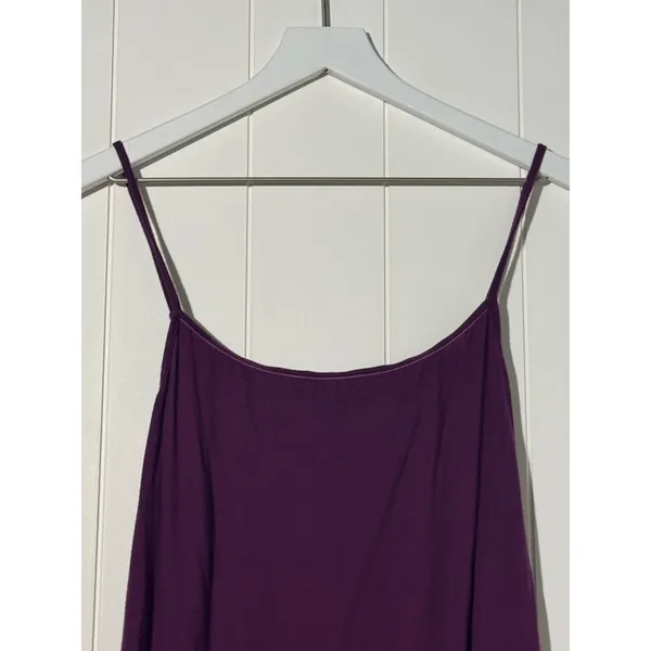 LOFT Cami Small Purple Aubergine Flowy Plunge Neck Tank Womens Large - Image 4