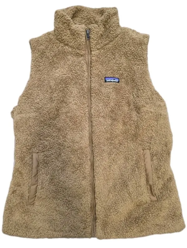 Patagonia Los Gatos Vest Womens Size XL Tan Hi Pile Fleece Full Zip Warm Outdoor - Image 2