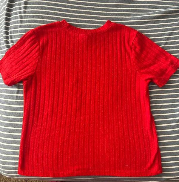 Bright Red Cropped Top Size M - Image 2