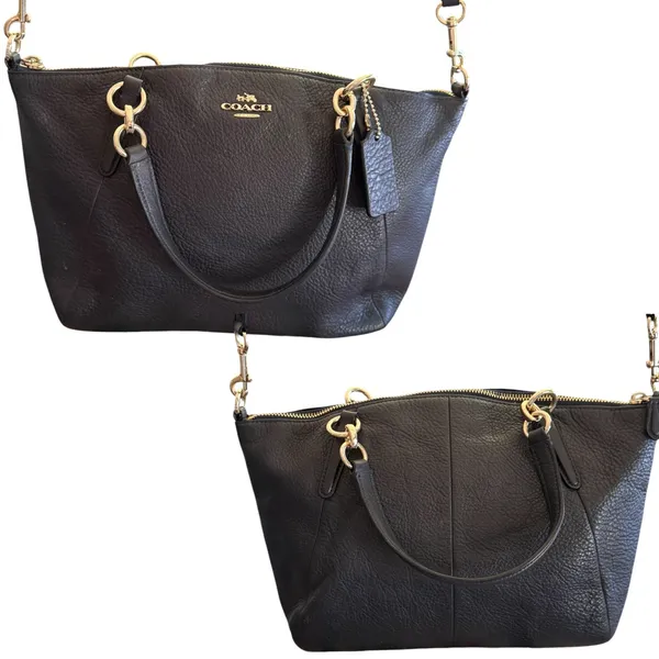 Coach Vintage Kelsey Black Pebbled Leather Satchel Crossbody Purse - Image 5