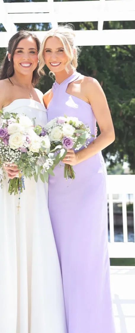 Azazie Doretta Lilac Mermaid Pleated Chiffon Dress - Image 3