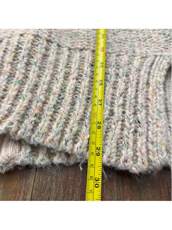 Ruby Moon Chunky Knit Speckled Sweater Tunic Wool Blend Back Zip Medium - Image 8