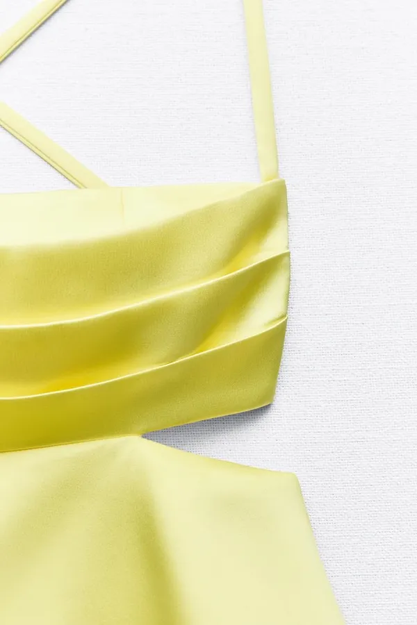 Zara dress mini cut out ruffle yellow blogger wedding evening summer party - Image 15