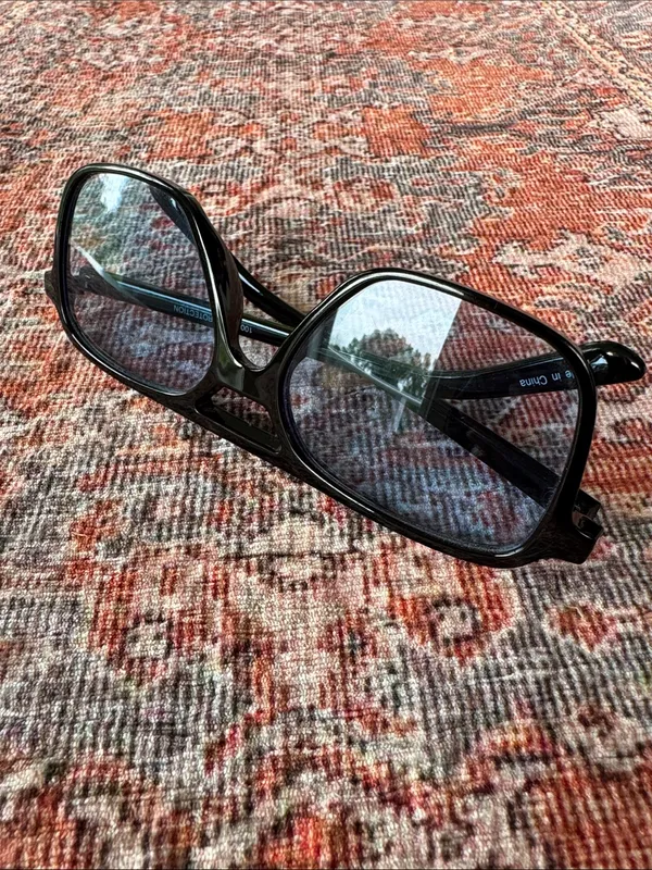 Black Sunglasses with Blue Tinted Lenses - Image 2