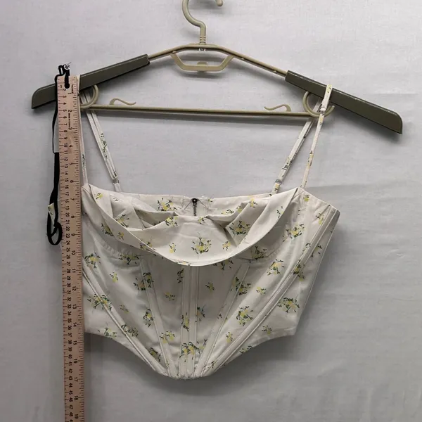 Floral Corset Top‎ Cream Small Yellow - Image 10