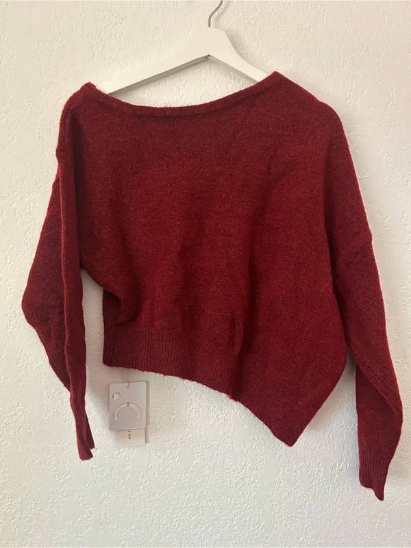 Commense Soft Knit Asymmetrical Off The Shoulder Women's Sweater S NWT - Image 4