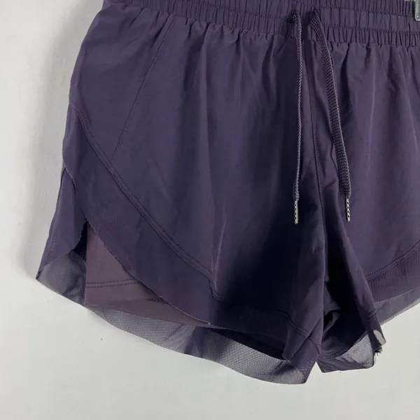 Halara NWT Drawstring Contrast Flowy Mesh 2-in-1 Shorts Purple Size Small S NEW - Image 3