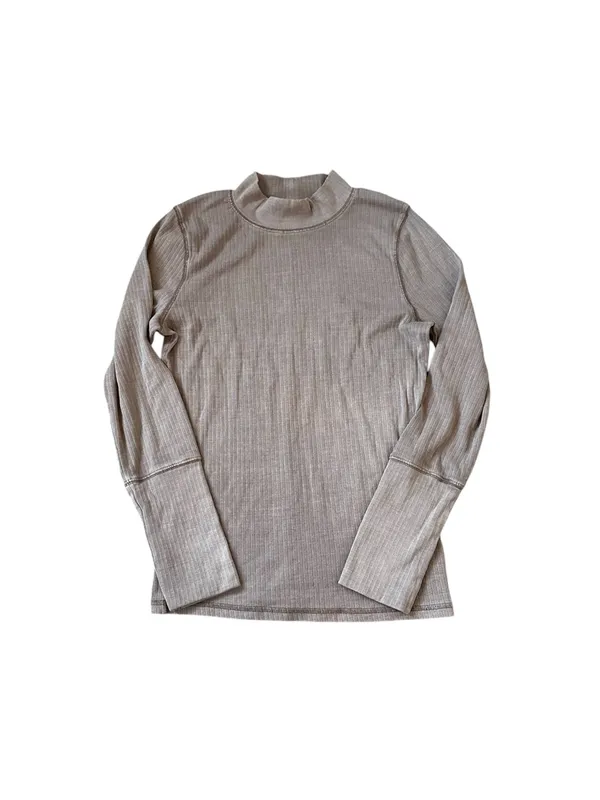 Intimately Free People Ribbed Knit Mock Neck Top Long Sleeve Casual Clean Girl - Image 2
