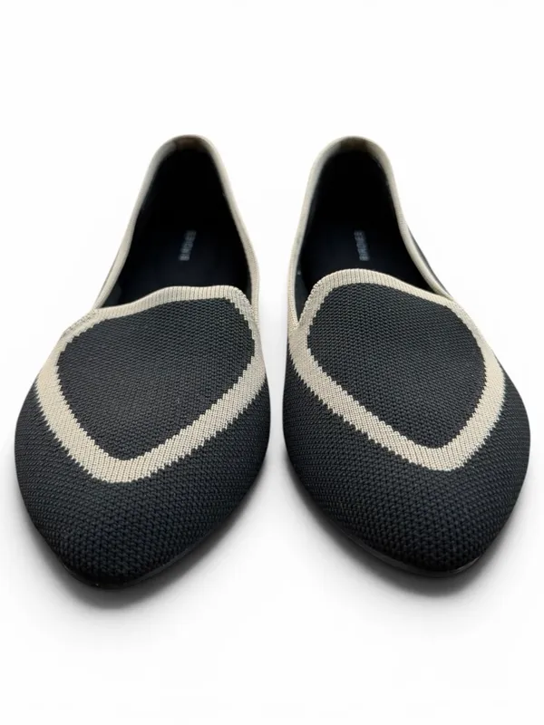 Birdies The Blackbird Flats Black Knit Heart Toe Size 7.5 Slip On Minimal Chic - Image 3