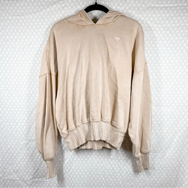 Aerie Tan‎ Bow Embroidered Crop Hoodie - Image 2