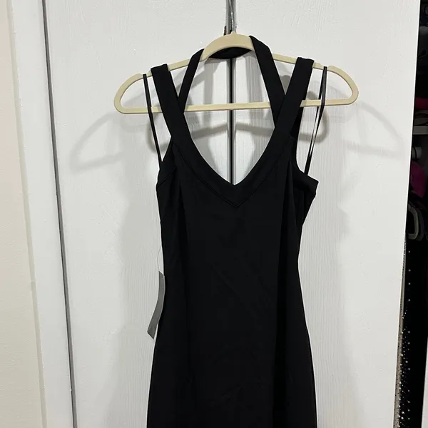 Bebe Black V-Neck Strappy dress - Image 3