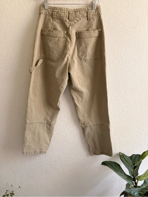 maeve anthropologie Turner Utility Carpenter pants Size 26 Cream Color - Image 2