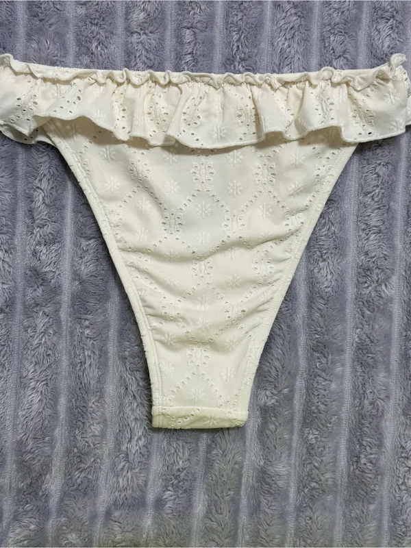 Wild Fable Ruffled Eyelet Bikini Bottom — Off-White — Size XS (0–2) - Image 5