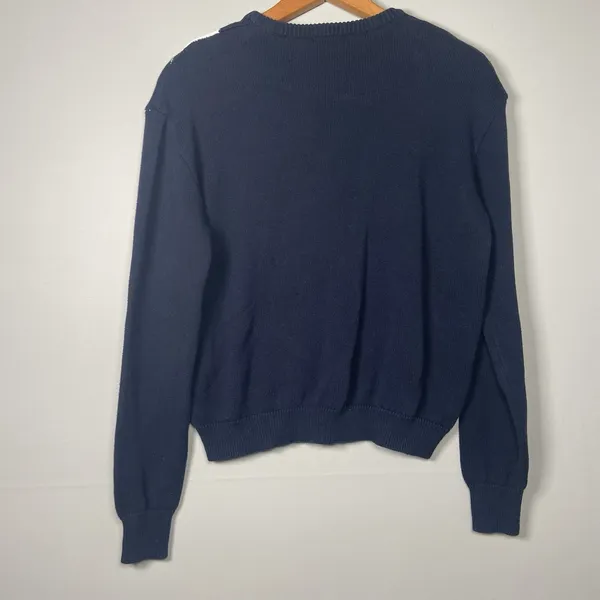 Brandy Melville Blue White Argyle Bernadette‎ Sweater Preppy Y2K Academia 90s - Image 3