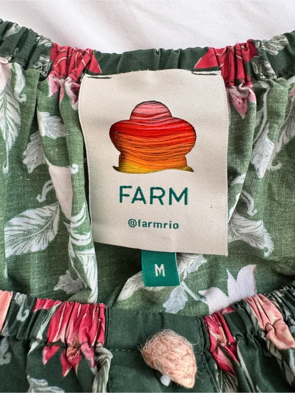 FARM Rio Green Pineapple Garden Organic Cotton Maxi Dress Size M - Image 12