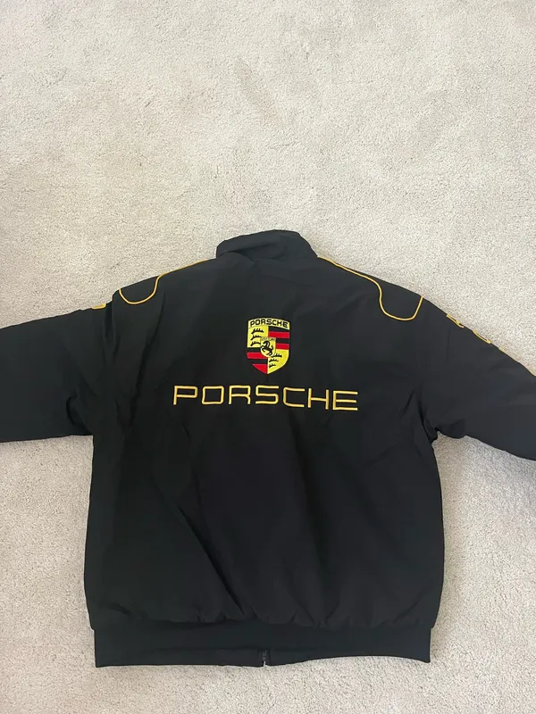 Vintage Porsche Bomber Jacket Black Size M - Image 3