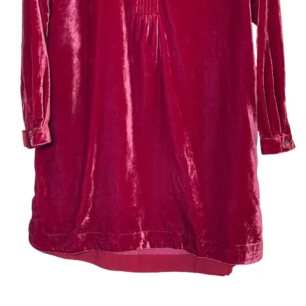 NEW Anthropologie Women's Size XS Melody Velvet‎ Tunic Dress Raspberry Pink Red - Image 5