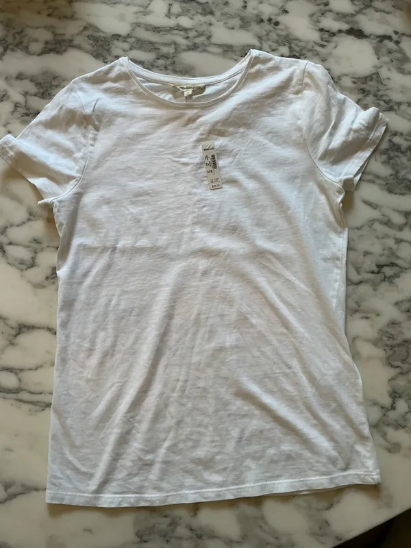 NWT Madewell Womens Essential Slim Tee Short Sleeve Lightweight Cotton White S - Image 6