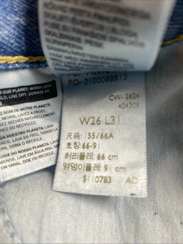 Levis '94 Baggy Wide Leg BarrelJeans Womens 26 Blue Medium Wash Denim - Image 7