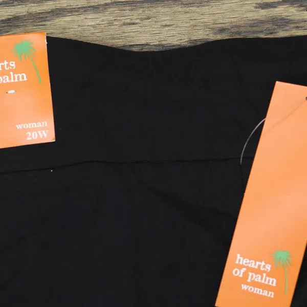 NWT Hearts Of Palm Womens Plus Pull On Stretch Capri Pants 9420799 Black 20W - Image 5