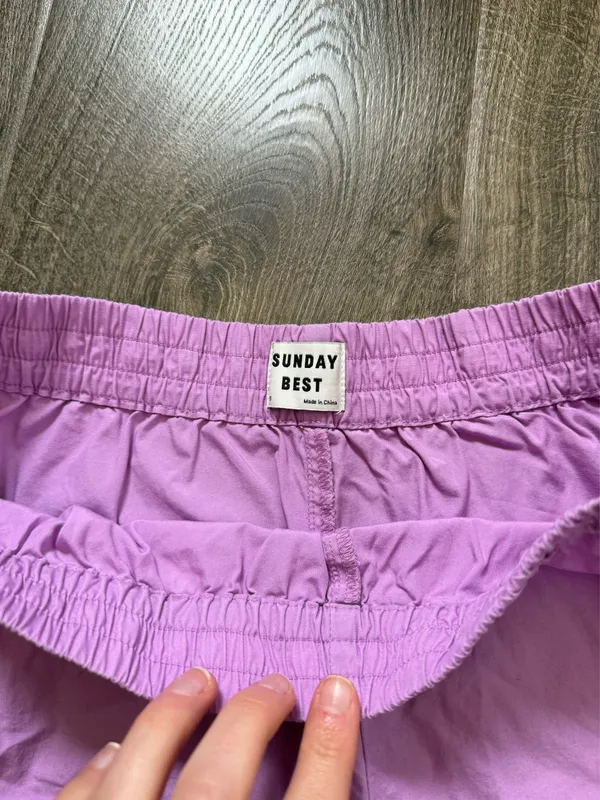 Aritzia Sunday Best Purple Cotton Shorts - Image 2