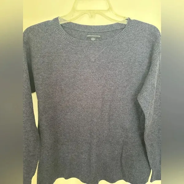 American Eagle Outfitters Crewneck Sweater Navy Size Small 55% Cotton - Image 5