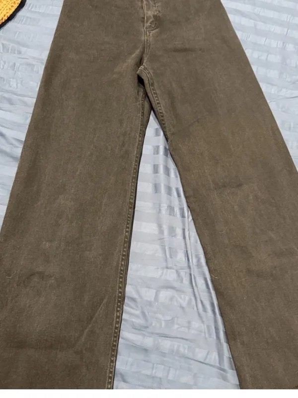 Miou muse wide leg black denim jeans sz small - Image 2