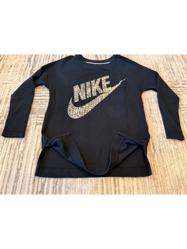 Nike women's small black/metallic silver thick sweatshirt MSRP $70 - Image 4