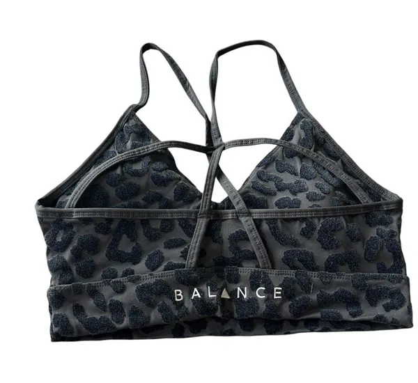 Balance Athletica Vitality Womens M Lux Form Sports Bra Panther Black Velvet New - Image 3
