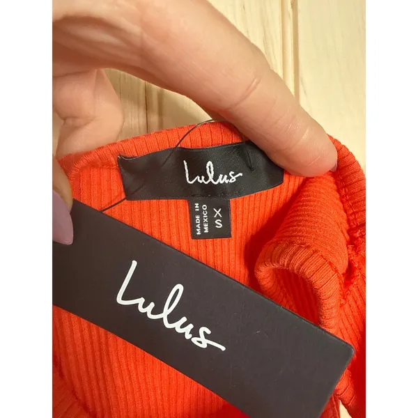 NWT Lulus Absolute Edge Orange Sleeveless Two-Piece Bodycon Midi Dress Size XS - Image 8