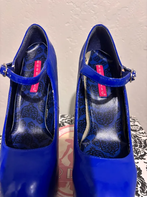 Pleaser Heels Bordello Women's Blue Mary Jane Platform Pumps - Image 3