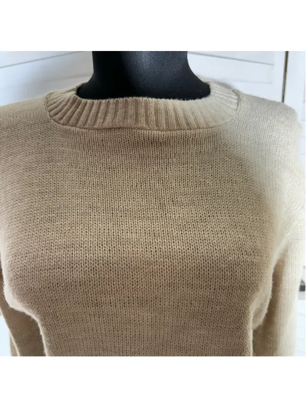 Vintage 90s sweater light beige preppy lightweight granola girl USA academia S - Image 6