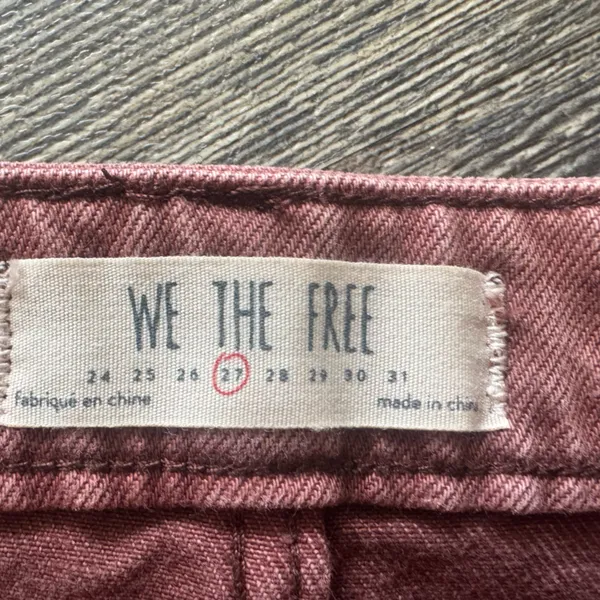 Free People We the Free Virgo Denim jean Mini zip up Skirt mauve‎ size 27 - Image 5